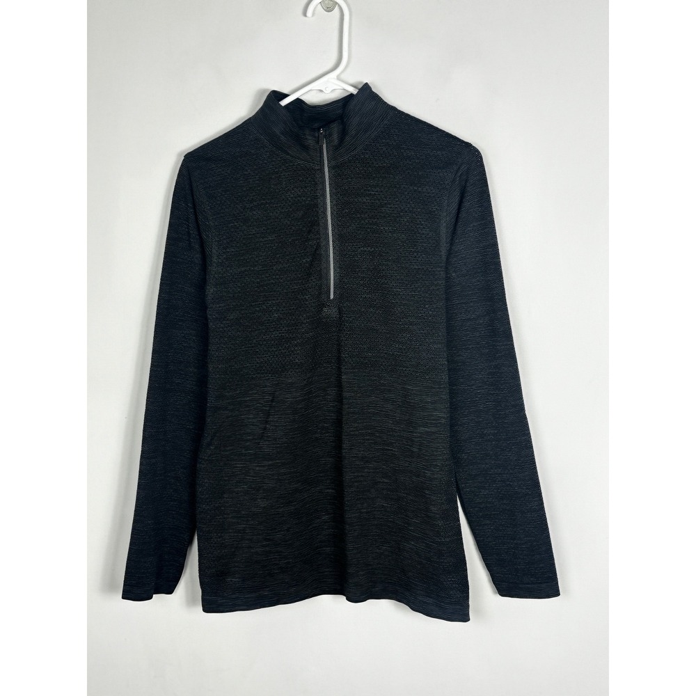 Lululemon Mens Metal Vent Tech Half Zip Black Long Sleeve Run Reflective Small - Picture 13 of 13